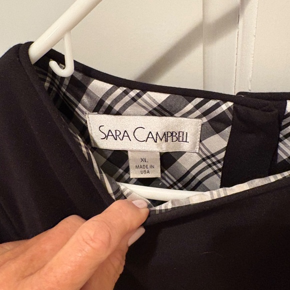 STUNNING SARA CAMPELL BLACK DRESS RHINESTONE BUTTONS CUTEST DETAIL SIZE XL - Picture 3 of 13